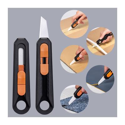 China PP Handle Ceramic Utility Knife with Retractable Blade and Portable Safety Box Cutter for sale