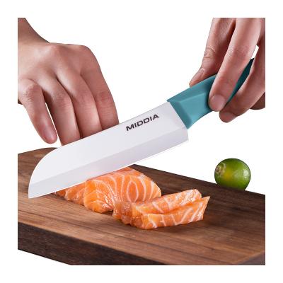 Chine Couteau de cuisine en céramique de 5 pouces Santoku avec coupe-razor en zirconium japonais à vendre