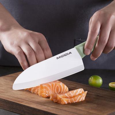 China PP Handle MIDDIA March Chef Knife Professional Ceramic Kitchen Knife With Cover Sheath for sale