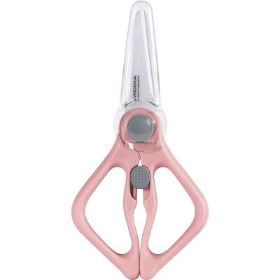 China Blue Handle MIDDIA Baby Kitchen Scissors Ideal for Bite-Sized Toddler Food and Fruit for sale