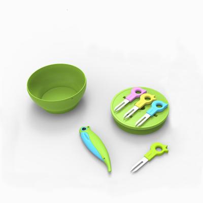 China Conveniently Compact MIDDIA Ceramic Folding Knife and Fruit Forks Set with Storage Box for sale