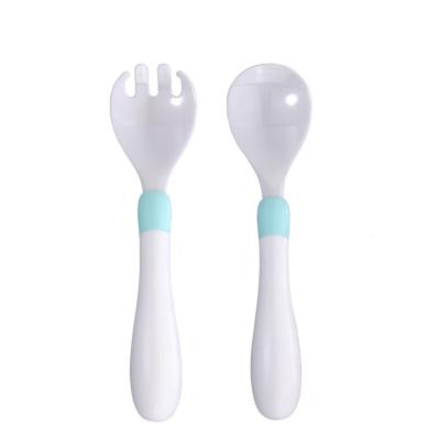 China Sustainable MIDDIA Ceramic Portable Spoon Fork Cutlery Set Baby Combination Baby Ceramic Tableware Set for sale