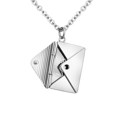 China Letters Can Be Customized Wholesale Custom Engraved Steel Women's Envelope Pendant Necklace Titanium for sale