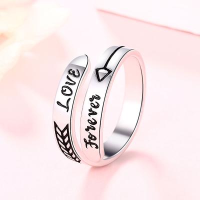 China FASHIONABLE Eros Arrow Size Open Rings 925 Sterling Silver Forever Love Adjustable Rings For Women for sale