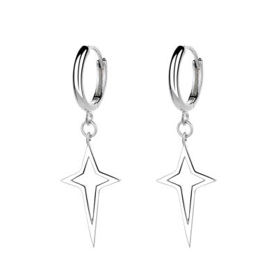 China FASHIONABLE hot sale 925 sterling silver hollow female earrings creative cross star dangle earrings for sale