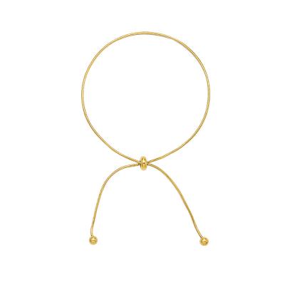 China Wholesale FASHIONABLE Minimalist 18k Gold Plated Adjustable Titanium Chain Link Anklet For Women for sale