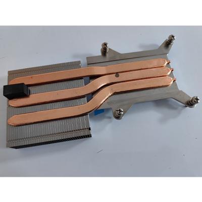 China Aluminum computer case base and standard fin and 3 heatpipes 75x75mm pitch-row for sale