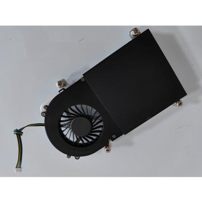 China Computer Case Radiator Aluminum Fin Black Metal Cover CNC Milling And With Fan 4 Spots M3 for sale