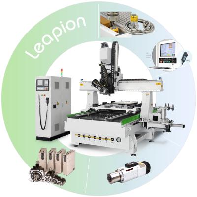 China Wood Acrylic PVC Engraving Cutting Leapion Super Fast Delivery 4 Axis CNC Wood Carving Machine Router CNC 1325 For Sale for sale