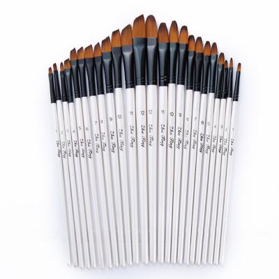 China Oil Paint 12 Pcs/Acrylic Paint Art Paint Brushes Supplies Nylon Wooden Oil Brush Pen Set Learning DIY Watercolor Handle Set Hair for sale