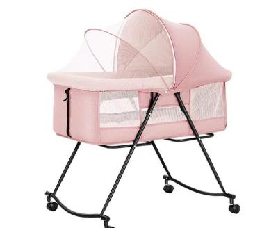 China European Baby Crib Adjustable Portable Automatic Swing Crib Multifunctional Baby Waist Style Design Crib for sale