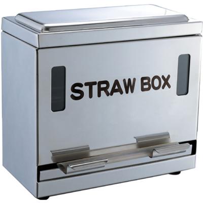 China Sustainable High Quality Drinking Use Straw Dispenser Stainless Steel Beverage Store Straw Boxes for sale