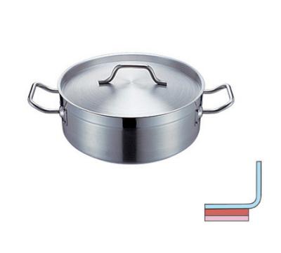 China Sustainable Stainless Steel Cooking Pot With Bottom Stock Sandwich Cover Pot for sale