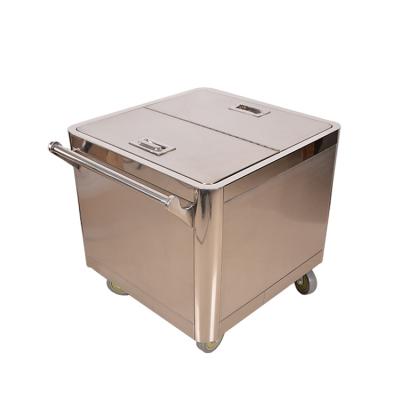 China Sustainable Multifunctional Mobile Kitchen Equipment Stainless Steel Commercial Flour Cart Container for sale