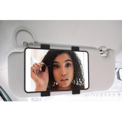 China Adjustable 3 Colors LED Mirror Light Led Car Sun Visor Vanity Mirror Sun Visor Vanity Mirror Smart Illuminated LED Light Travel Makeup Mirror for sale