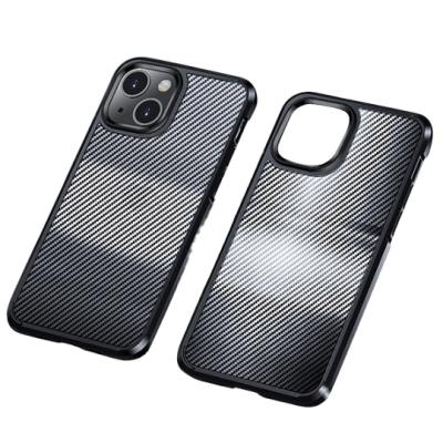 China Shockproof TPU PC Factory Customized Carbon Fiber Anti Sweat Drop Proof Fingerprint Lens Protection Cell Phone Case for sale