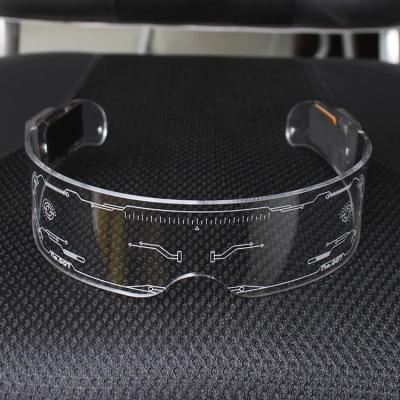 China Hot Sale Acrylic Party Led Fashion Luminous Glasses Party Light Up Colorful Cool Luminous Glasses Bar Dance Music Festival LED Glasses for sale