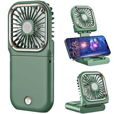 China Custom Logo Adjustable 3 in 1 Multifunctional Handheld Power Bank Mini Portable USB Rechargeable Lazy Hanging Neck Fan 3000mAh for sale