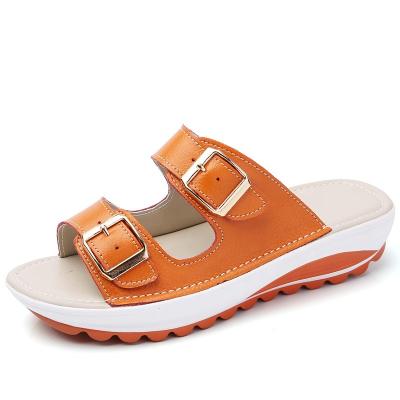 China Wholesale Fashion Trend USA Women 5-11 Leather Fashion Woman Handmade Flat Sandal for sale