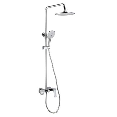 China Without Slide Bar Exterior Chrome Plating Pass 36 Hours Salt Spray Test Cast Zinc Brass Handle Main Body Brass Thermostatic Rain Shower Set for sale