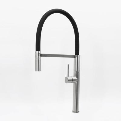 China Hot And Cold Mixer Taps Deck Mounted 304 Stainless Steel Hot Cold Water Mixer Sink Mixer Kitchen Faucet With Pull Out Faucet for sale