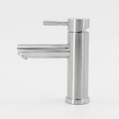 China Modern Stainless Steel Brushed Hot Cold Water Basin Faucet Basin Sink Mixer Tap for sale