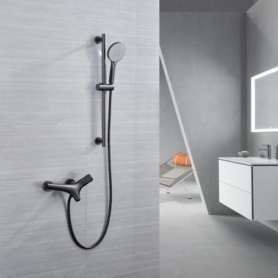 China Without Sliding Bar Rail Aluminum Alloy Wall Mounted Mixer Sliding Main Bar Set Kit Tub And Shower Faucet China Factory for sale