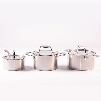 China Viable Container Stock Pot Stainless Steel Hot Pot Cookware Set Hotpot Chinese Cover Top Charms Body Metal Box for sale