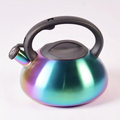 China Durable Colorful Stainless Steel Enamel OEM Customized Good Decorative Box Packing Whistling Tea Kettle for sale