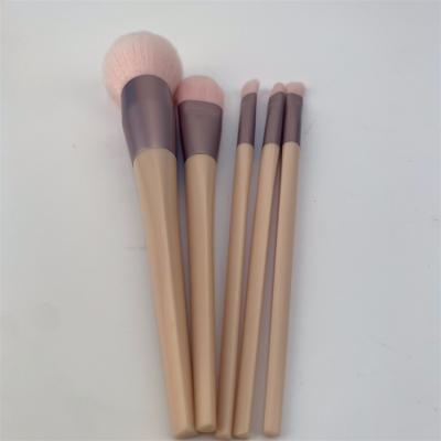 China Angular Blush New Arrival High Quality Brush Set Private Label Stiffens 5 Pieces Makeup Brush Set Travel en venta