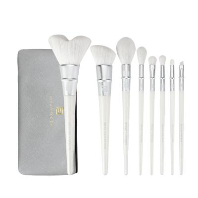 China Angular Blush White Soft Hair Highlight Eyebrow Makeup Brush Set Custom Luxury Private Label Makeup Brushes Set for sale