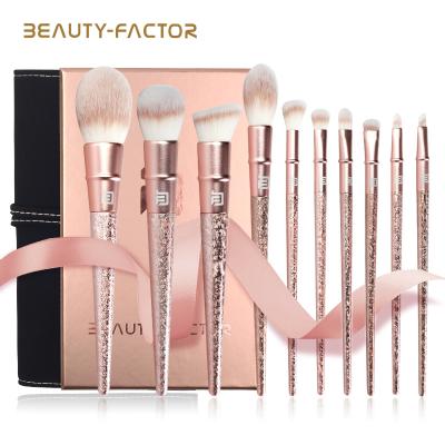 China High Quality Custom Smudge Brush 10Pcs/Box Logo Complexion Eye Shadow Makeup Brush Set for sale