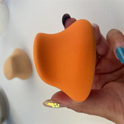 China Sponge Eggs Custom Your Own Brand Orange And Beige High Quality Simple Mini Magic Powder Puff Makeup Sponge for sale