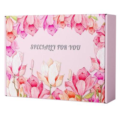 China Recyclable Pink Corrugated Paper Mailbox Mailbox Mailing Logo Custom Pink for sale