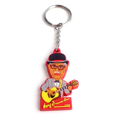 China Soft PVC Guangdong OEM PVC Handmade Plastic Key Chain Logo Key Rings for sale