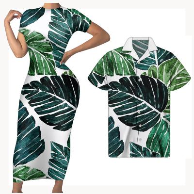 China Anti-Static Green Tropical Monstera Leaves Pattern Club Dress Shorts Bodycon Pencil Mini Dresses Wedding Dresses For Tall Women for sale