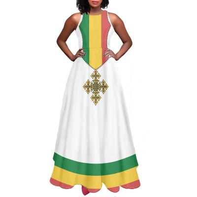 China Traditional Dress Dress A Sleeveless Elegant Even Casual Maxi Ethiopian Clothing Ethiopian Dress Summer Vintage Women Line Anti-Static for sale