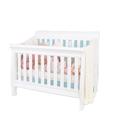 China Eco-Friendly Convertible Multifunctional Convertible Crib Baby Crib Materials Baby Hutch White Baby Kids Bed for sale