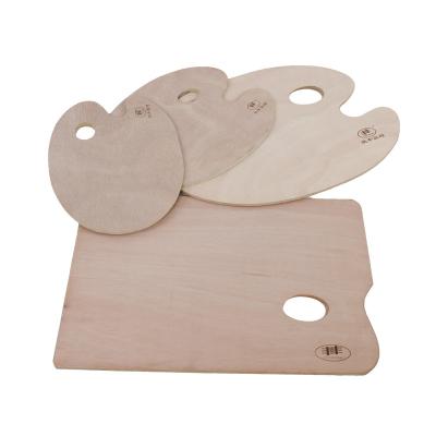 China Thumb Holes Paint Palette Professional Wooden Paint Palette For Artist for sale