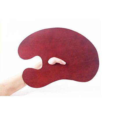 China Thumb Holes Paint Palette Professional Wooden Oval Shape Painting Palette For Artist for sale