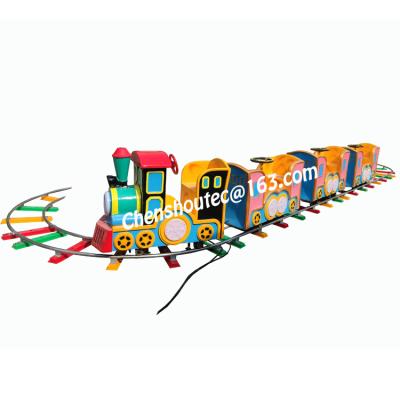 China Fiberglass+metal amusement park train track ride kids electric track train for sale for sale