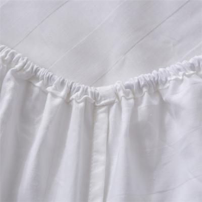 China 3cm Stripe Design Washable 100% White Fitted Sheet Cotton Bed Sheets Hotel Bedding Sheet for sale