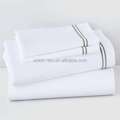 China Disposable Double King White Queen Hotel Cotton Sateen Single Bed Sheet for sale