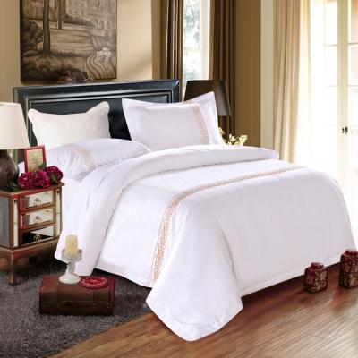 China Washable Luxury Cotton White Embroidery Four Seasons Hotel Bedding Sets Bedding Sheet for sale