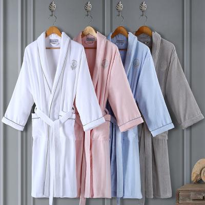 China White Breathable 100% Cotton Hotel Terry Towel Fabric Bathrobe for sale