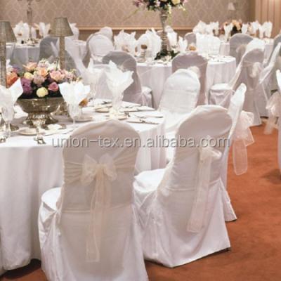 China Simple White Standard Polyester Visa Banquet Chair Cover For Event for sale