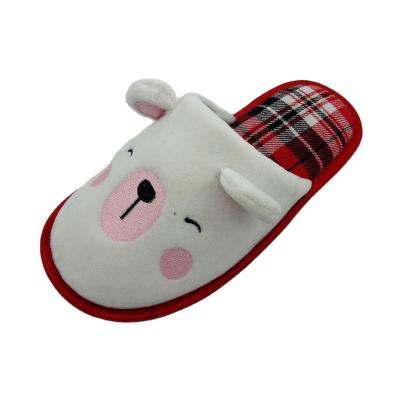 China Cute animal winter indoor soft teddy bear warm and comfortable TPR home slippers womem for sale