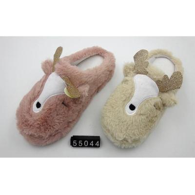 China Lovely indoor cute animal soft plush deer warm house for lady TPR indoor outsole slipper for sale