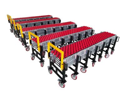 Cina SHUNQIANG factory high quality portable packing gravity fulai wheels telescopic conveyor for warehouse unloading in vendita