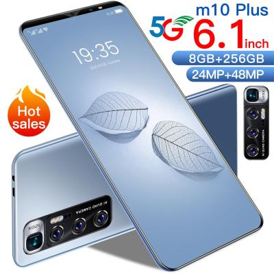 China 2021 Factory Direct Sale Dual SIM Card 6.1inch M10 Plus Smart Phone Cell Phone Full Page Finger/Face Unlock Phone for sale